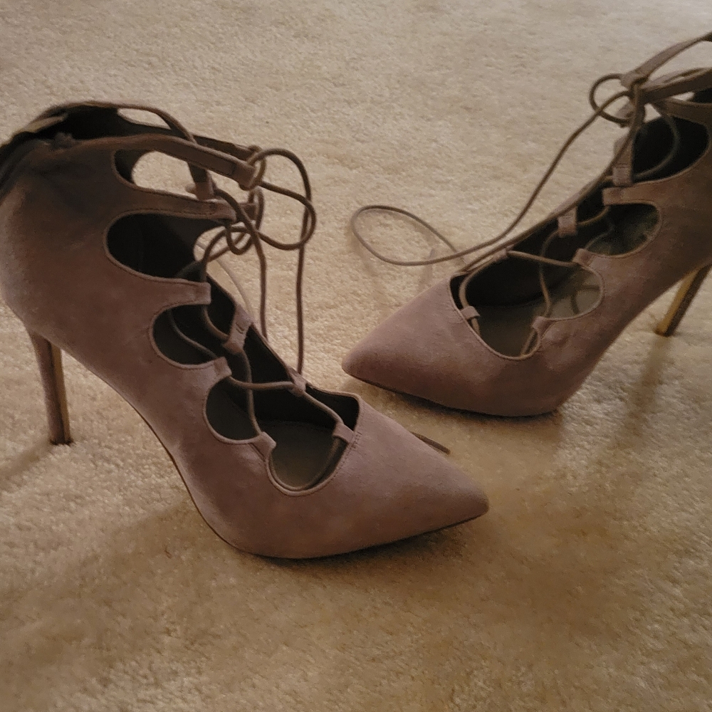 Lace up high heels
